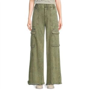 Flag & Anthem Olive Green Wide-Leg Cargo Pants XXL French Terry
